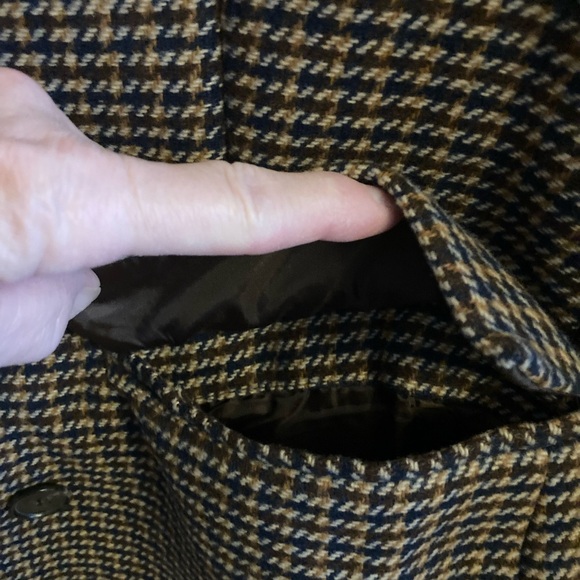 Old Navy 2X Brown, Navy, Tan & Cream Houndstooth Blazer - Picture 3 of 7